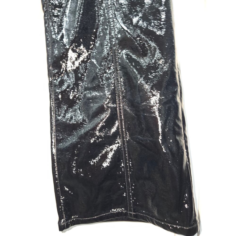 Good American “Good Straight” Black Patent Faux-Leather Pants – Size 18 - Picture 7 of 16